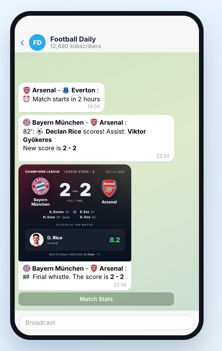 FootyLive posts in a Telegram channel