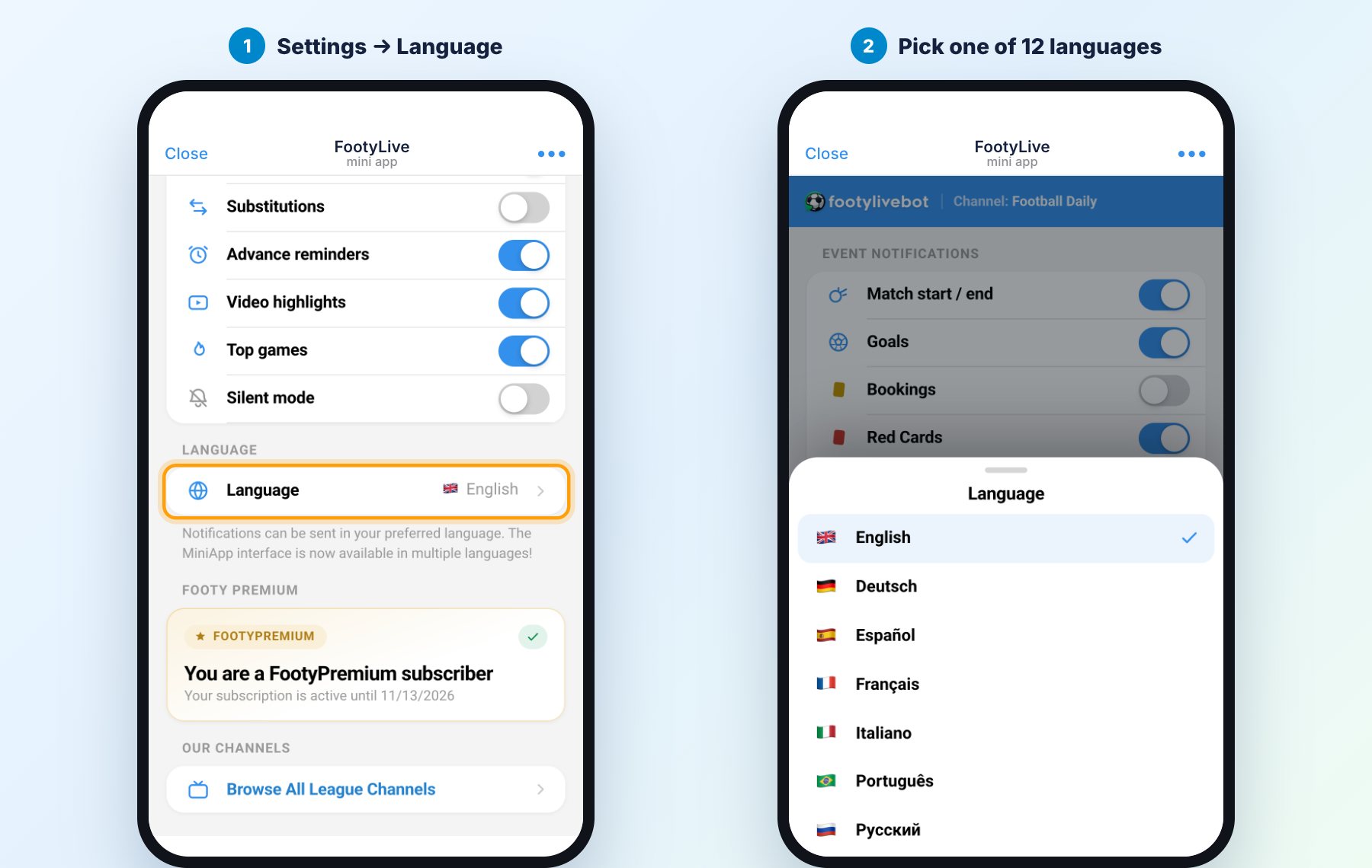 Choosing the posting language