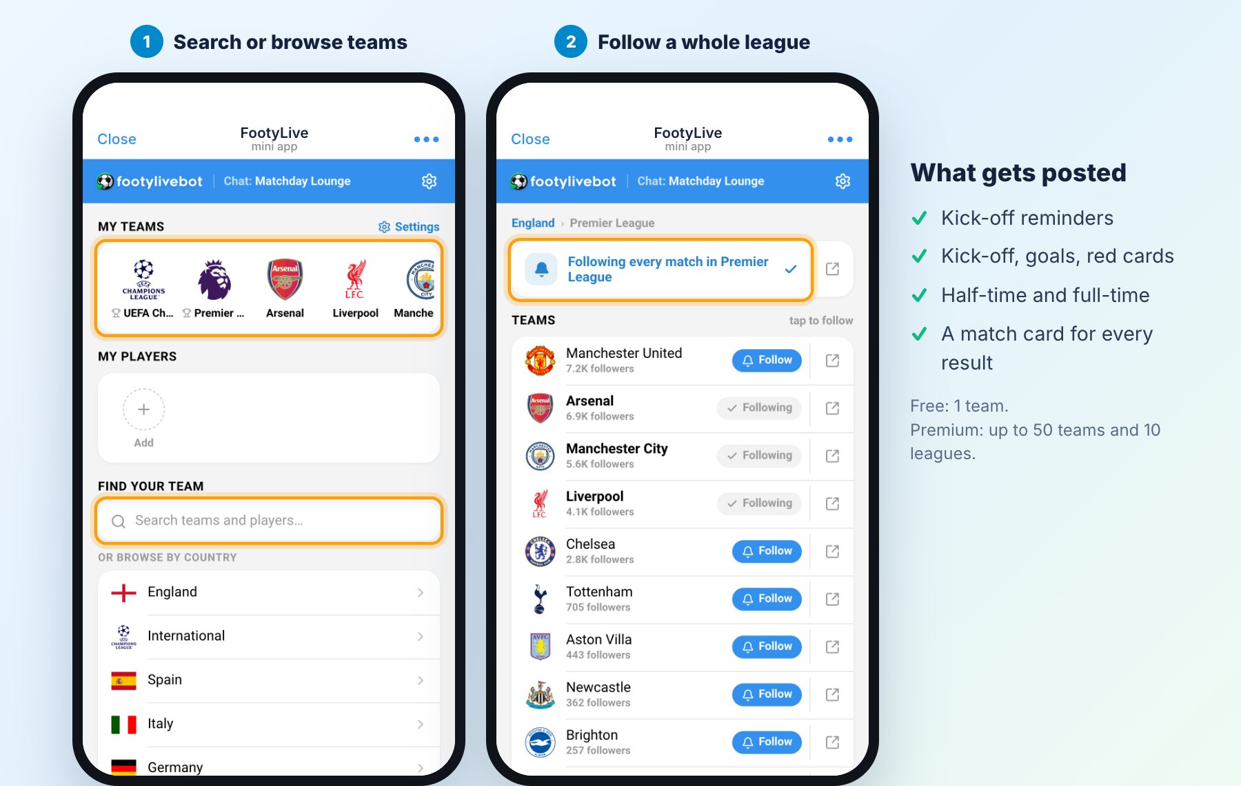 Picking teams and leagues for a group