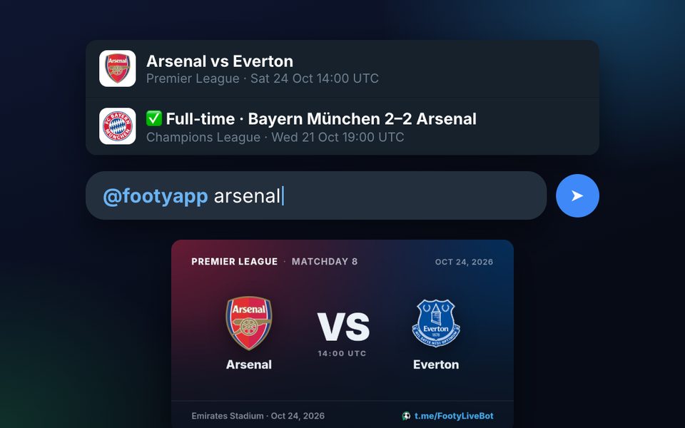 @footyapp in any chat